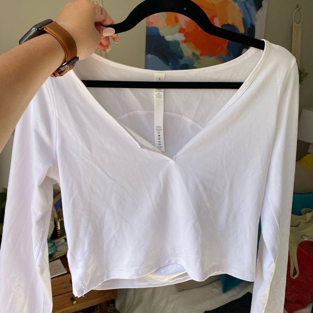 Lululemon Cropped Henley Long Sleeve size 8